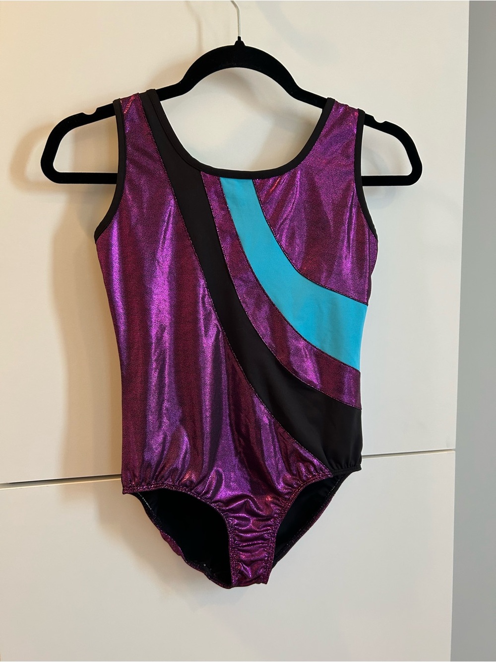Danskin Now Shiny Purple and Teal Girls Dance Leotard - Child’s LG (10-12)
